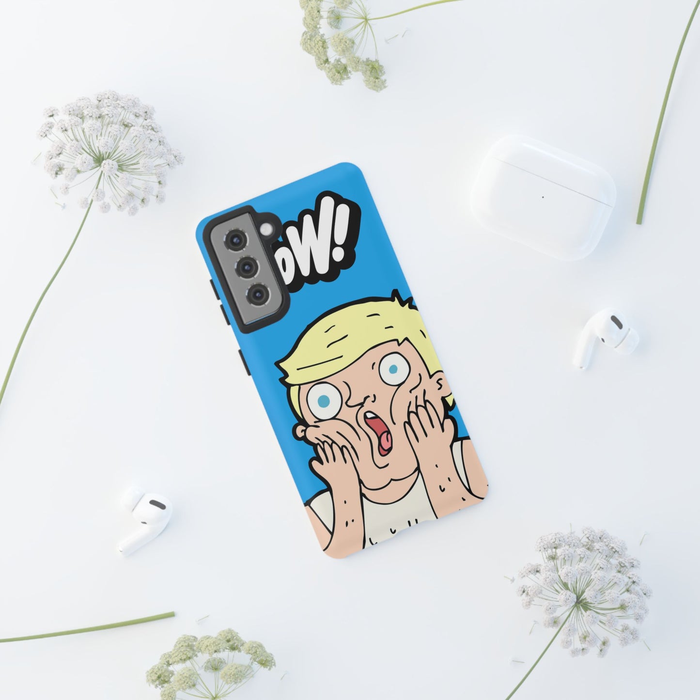 Blue Illustrated Shocked Man Phone Case