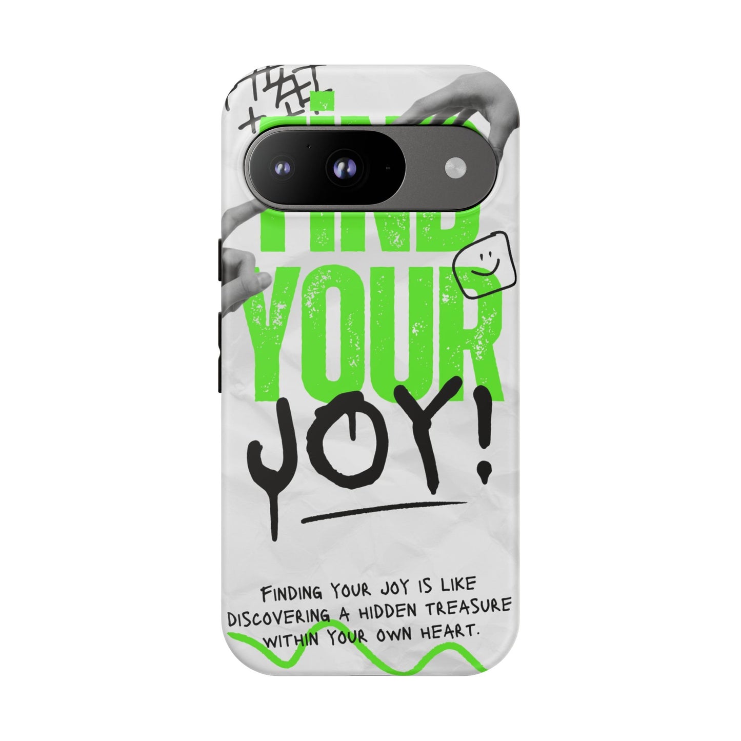 White Green Grunge Find Your Joy Phone Case