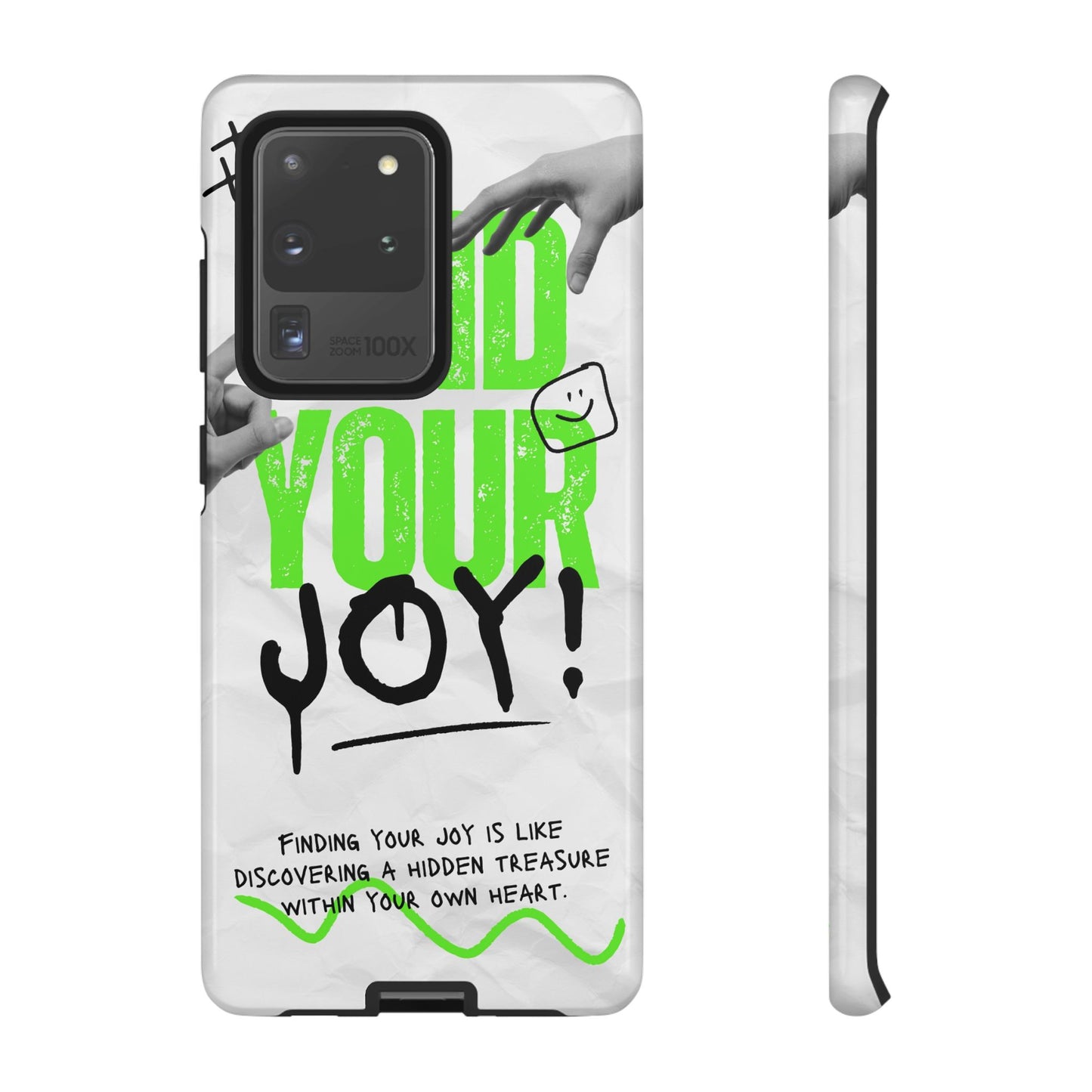 White Green Grunge Find Your Joy Phone Case