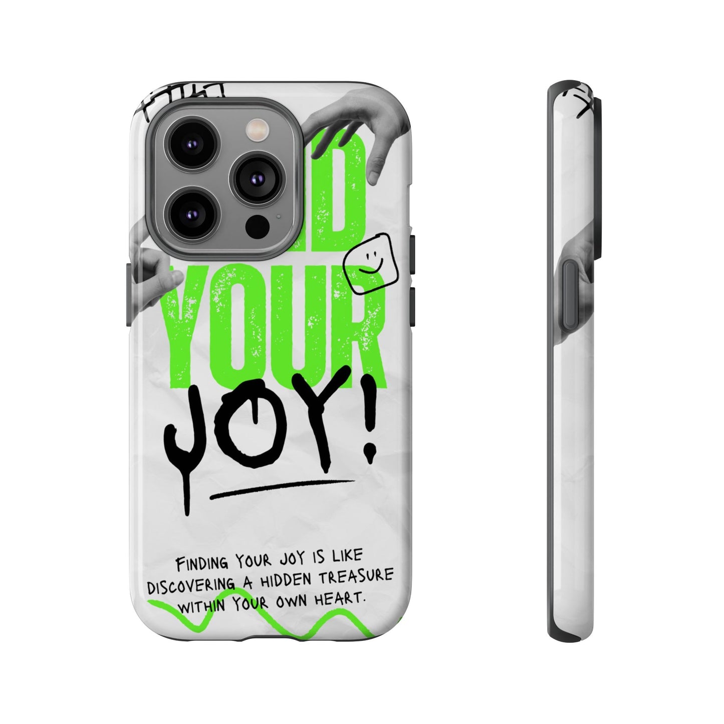 White Green Grunge Find Your Joy Phone Case