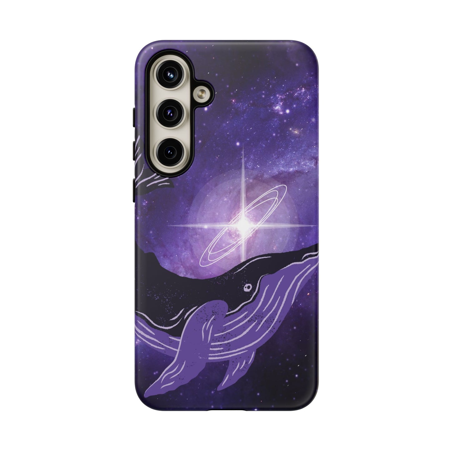 Purple Whale in Outer Space Phone Case