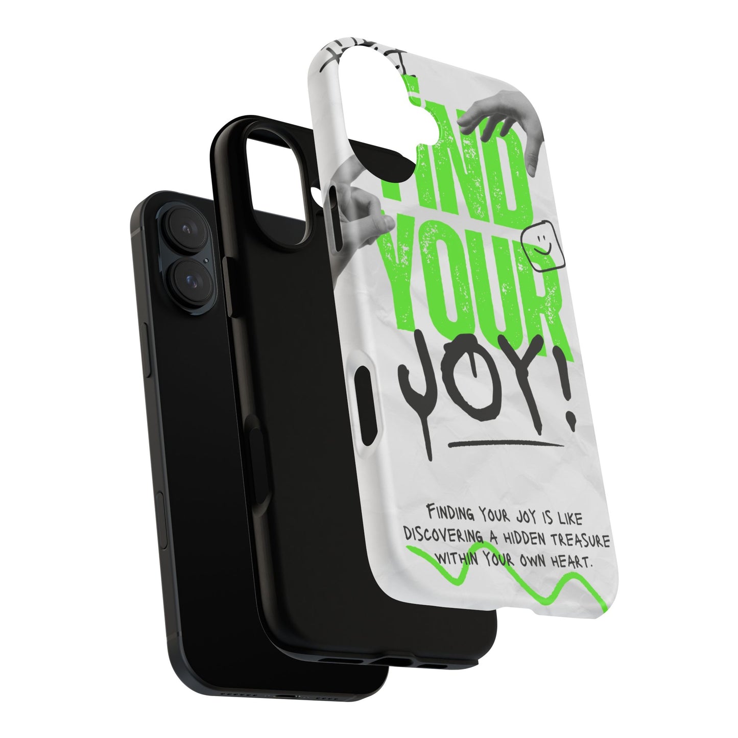 White Green Grunge Find Your Joy Phone Case