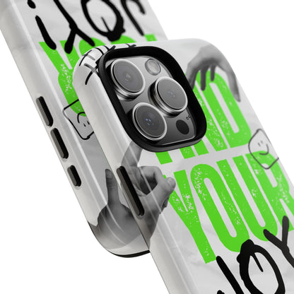 White Green Grunge Find Your Joy Phone Case