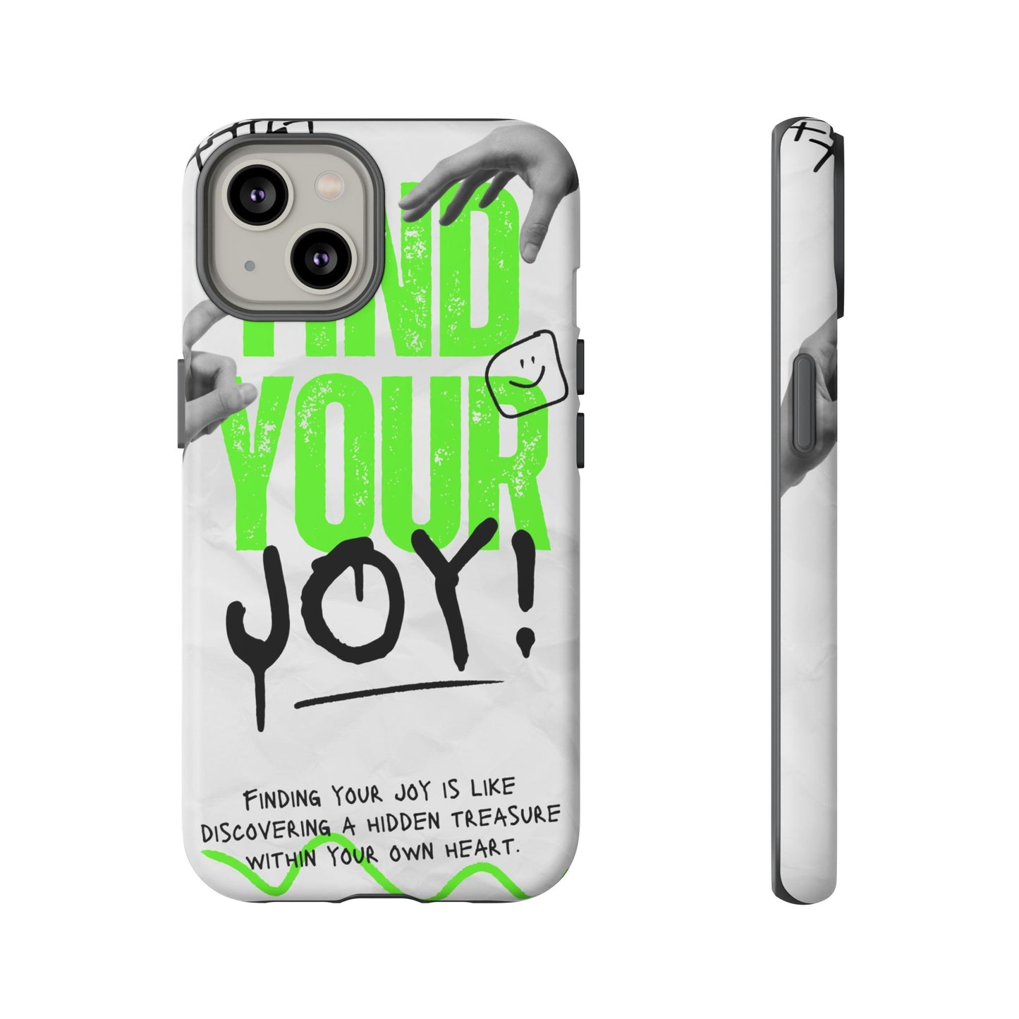 White Green Grunge Find Your Joy Phone Case