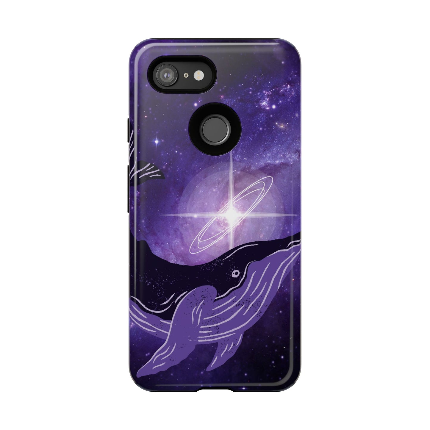 Purple Whale in Outer Space Phone Case