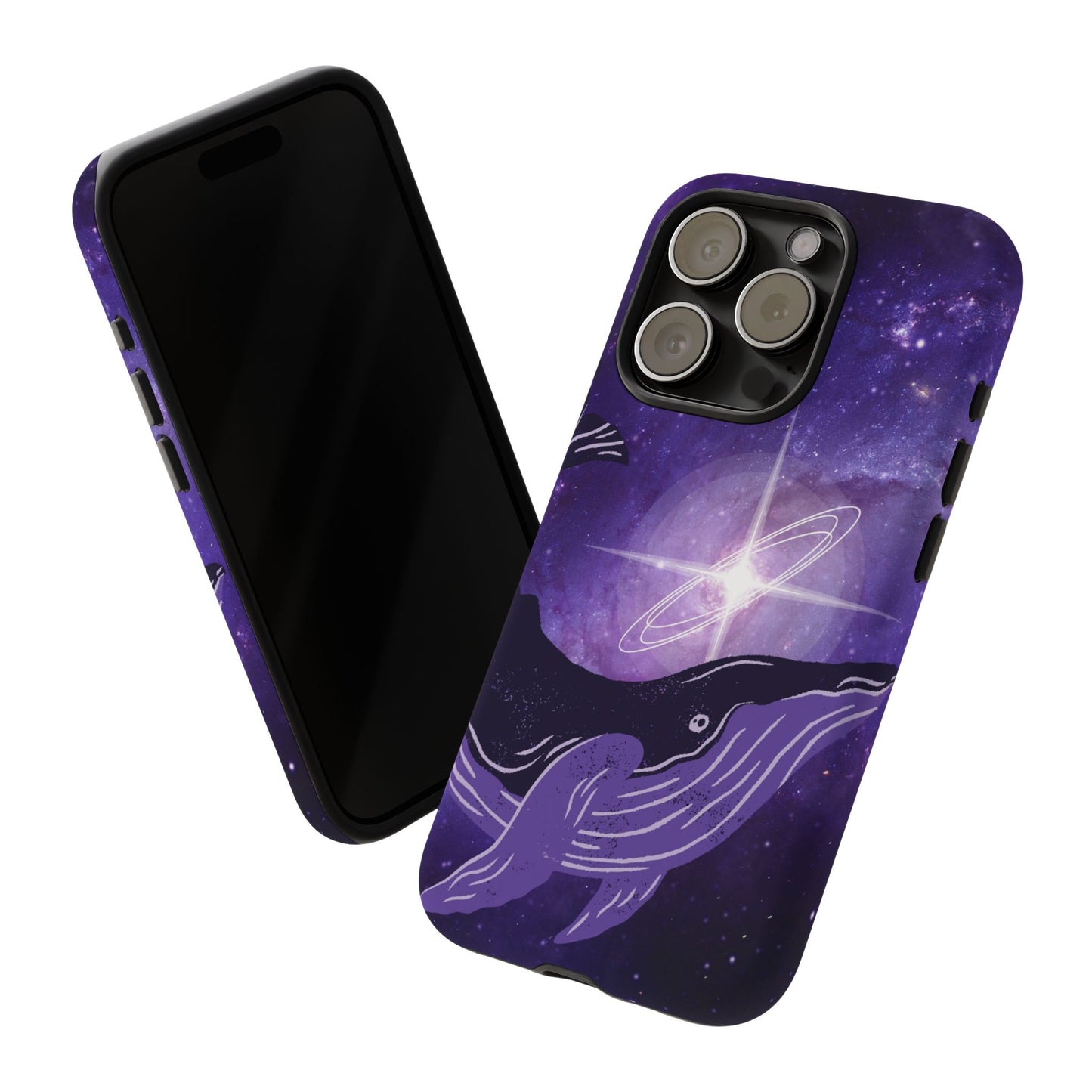 Purple Whale in Outer Space Phone Case