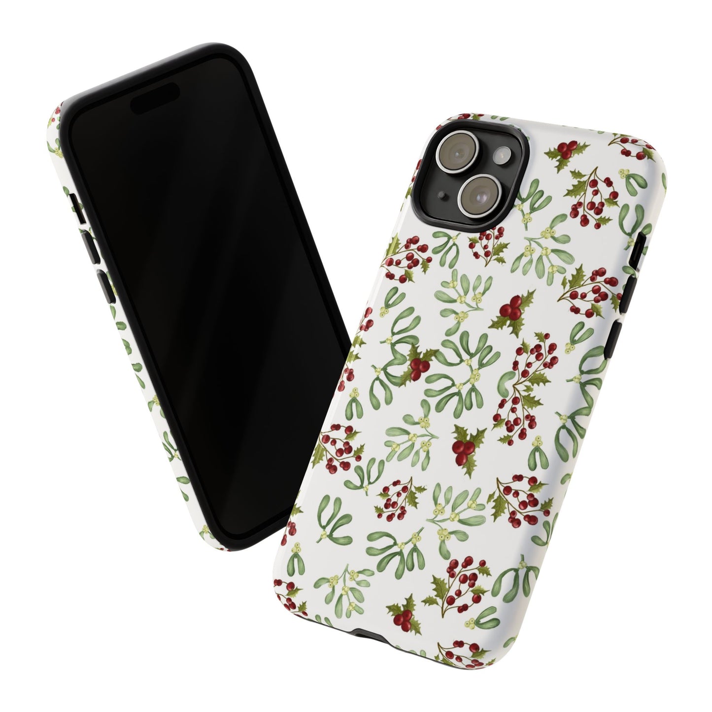Red Green Watercolor Chriatmas Phone Case