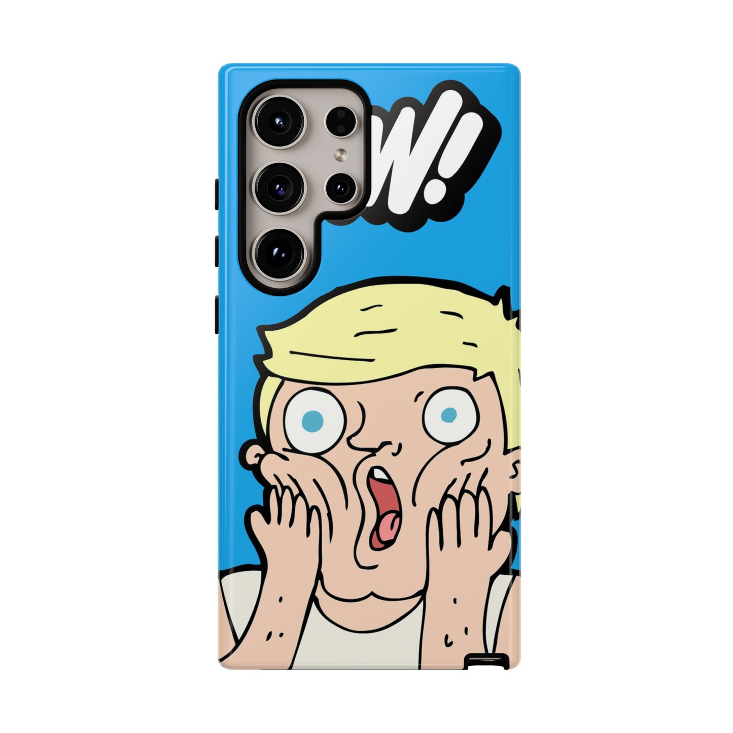 Blue Illustrated Shocked Man Phone Case
