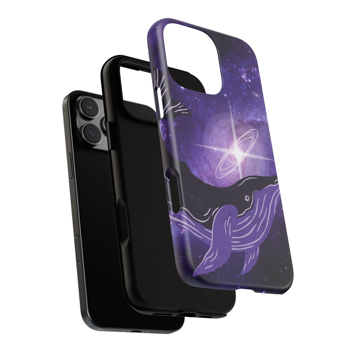 Purple Whale in Outer Space Phone Case