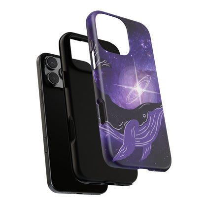 Purple Whale in Outer Space Phone Case