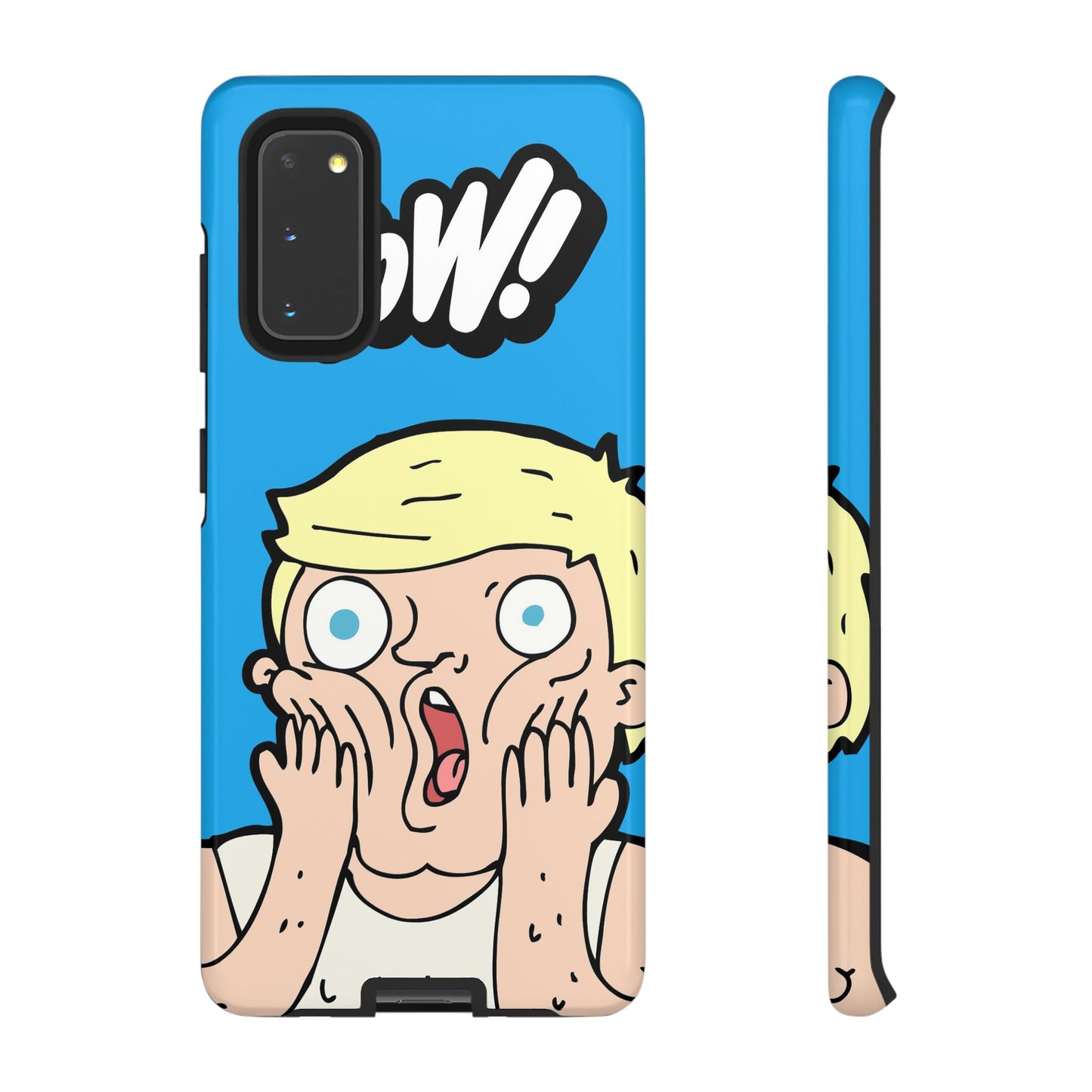 Blue Illustrated Shocked Man Phone Case