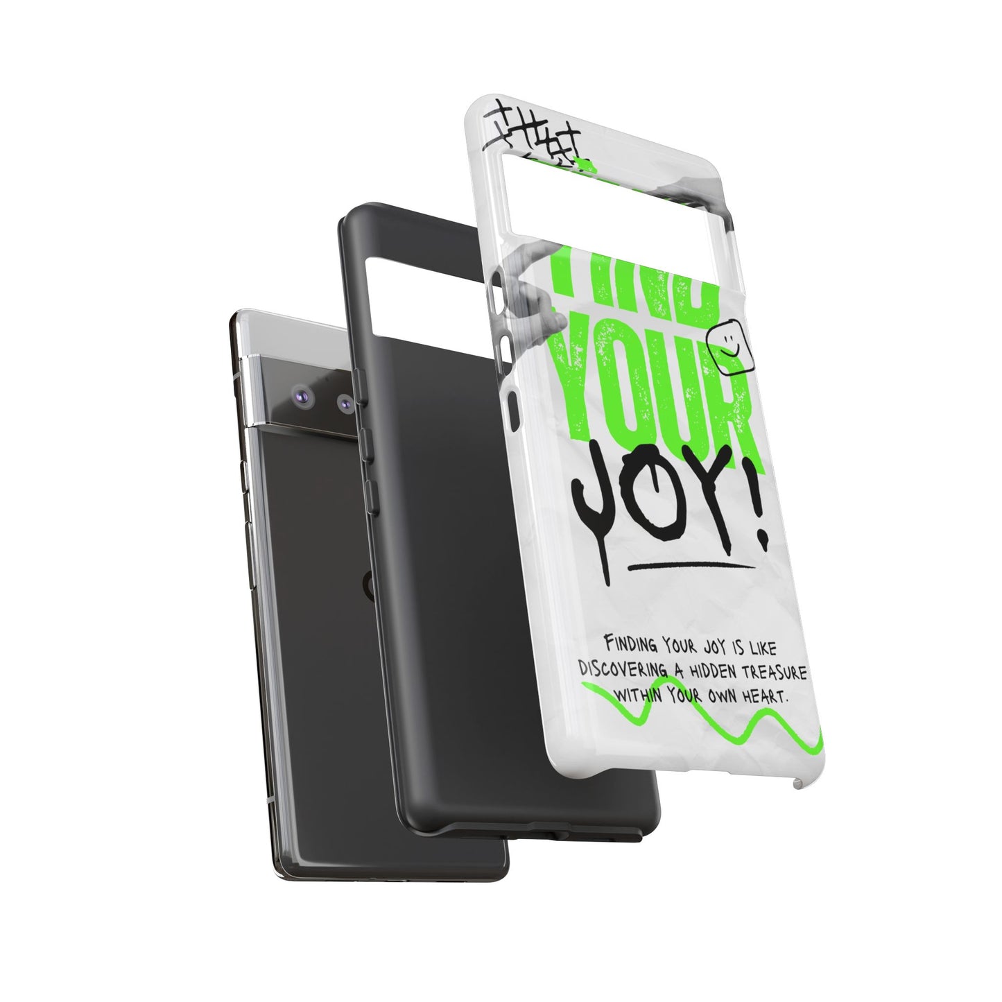 White Green Grunge Find Your Joy Phone Case