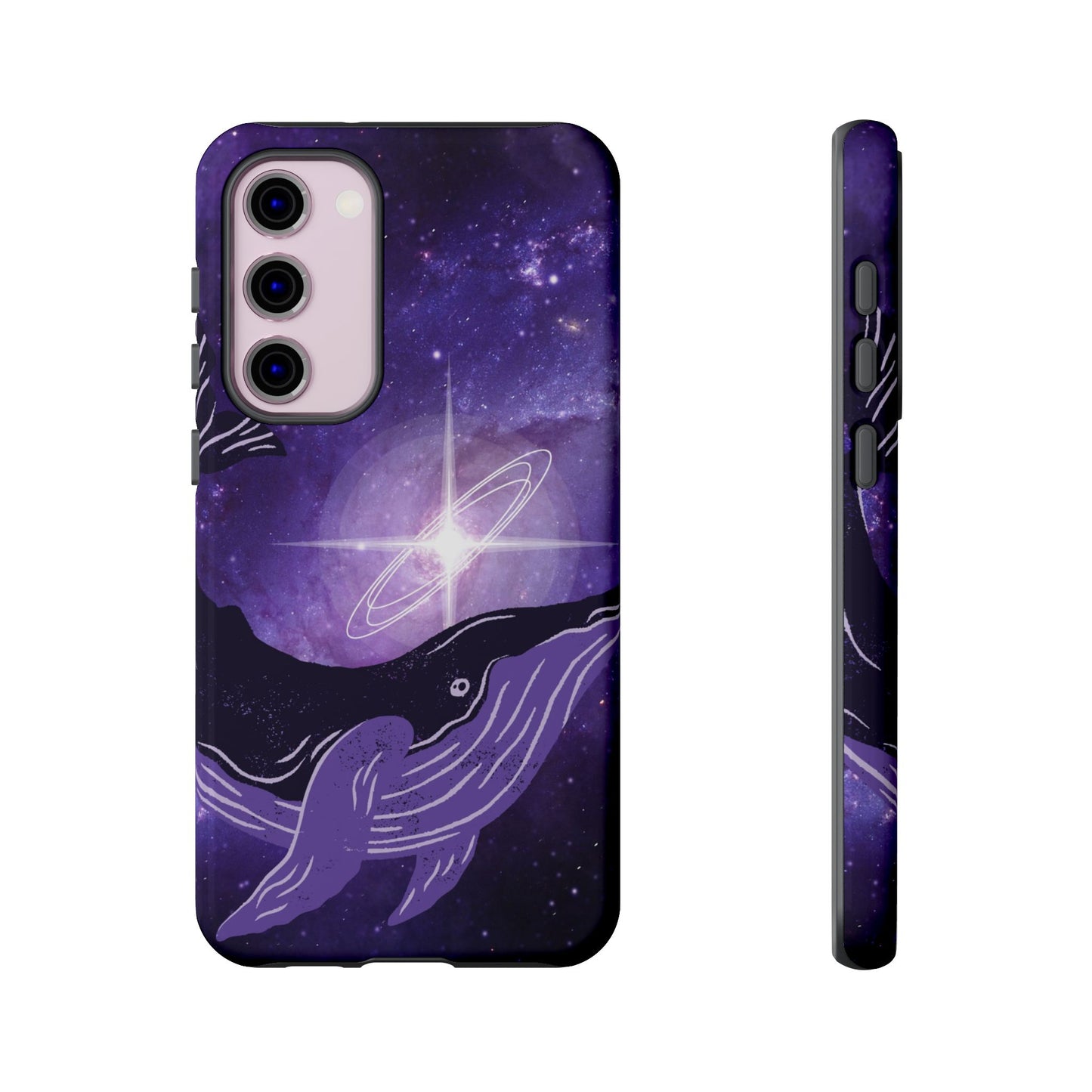 Purple Whale in Outer Space Phone Case