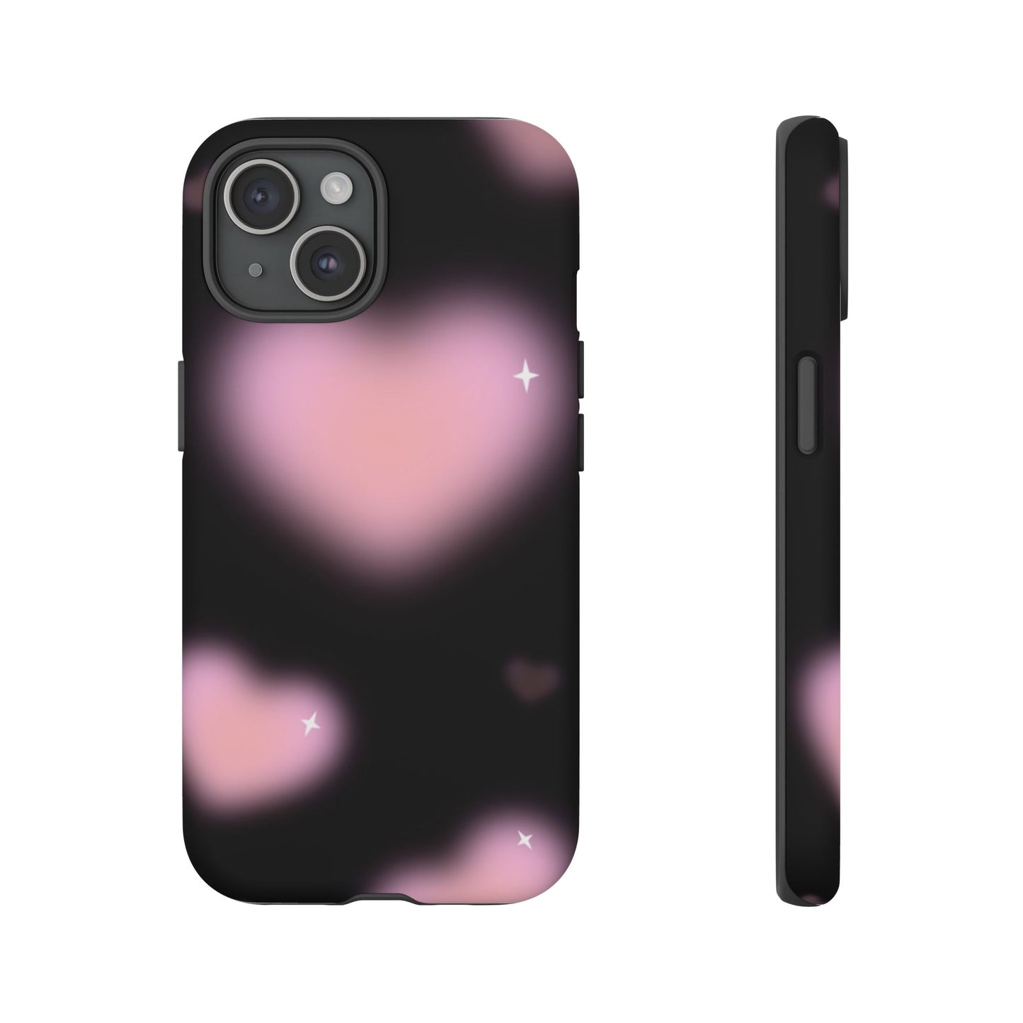 Black and Pink Blurry Heart Phone Case