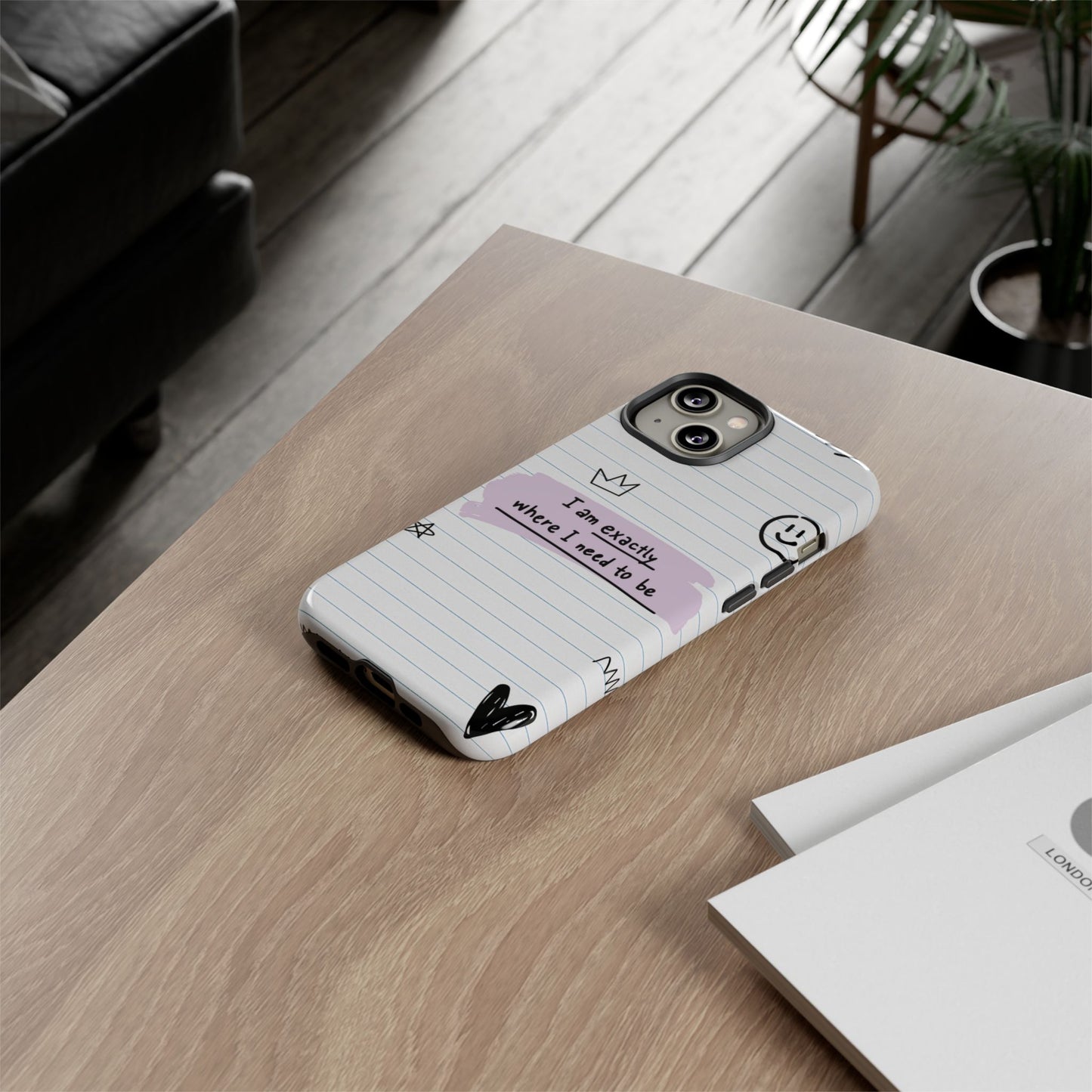 Self Affirmation Doodle Paper Phone Case