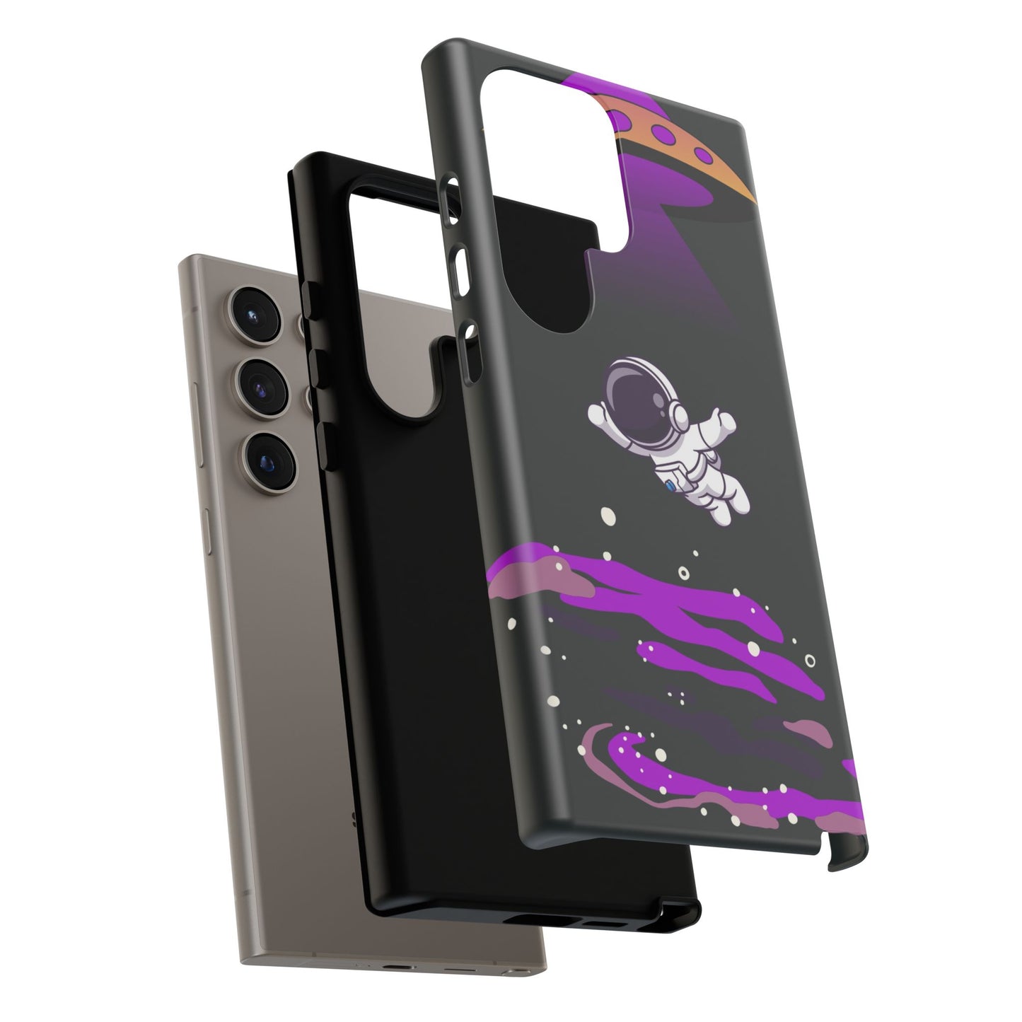 Black and Purple Minimalist Modern Space Phone Case