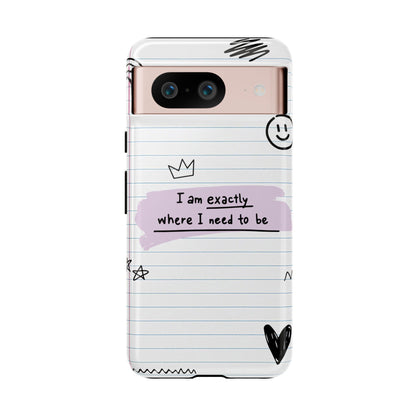 Self Affirmation Doodle Paper Phone Case