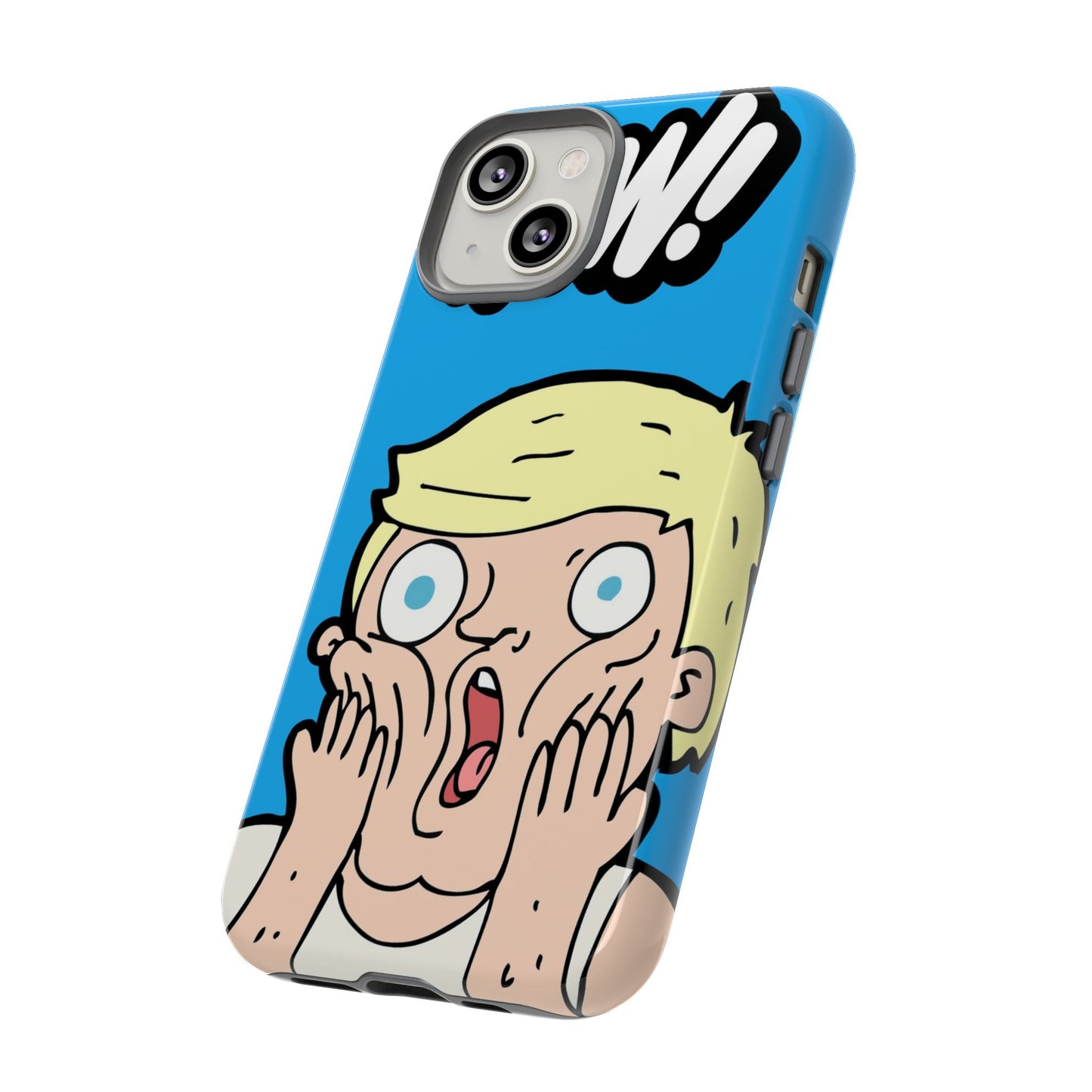 Blue Illustrated Shocked Man Phone Case