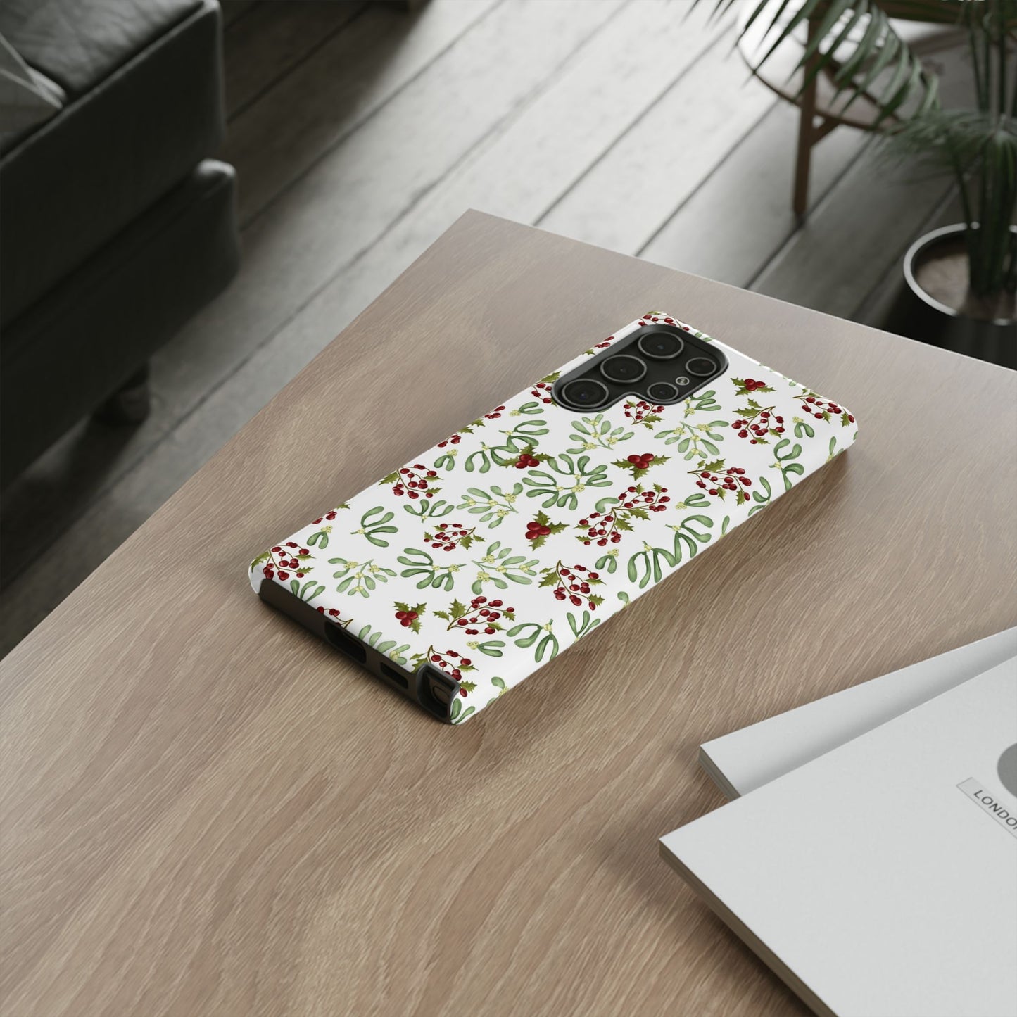 Red Green Watercolor Chriatmas Phone Case