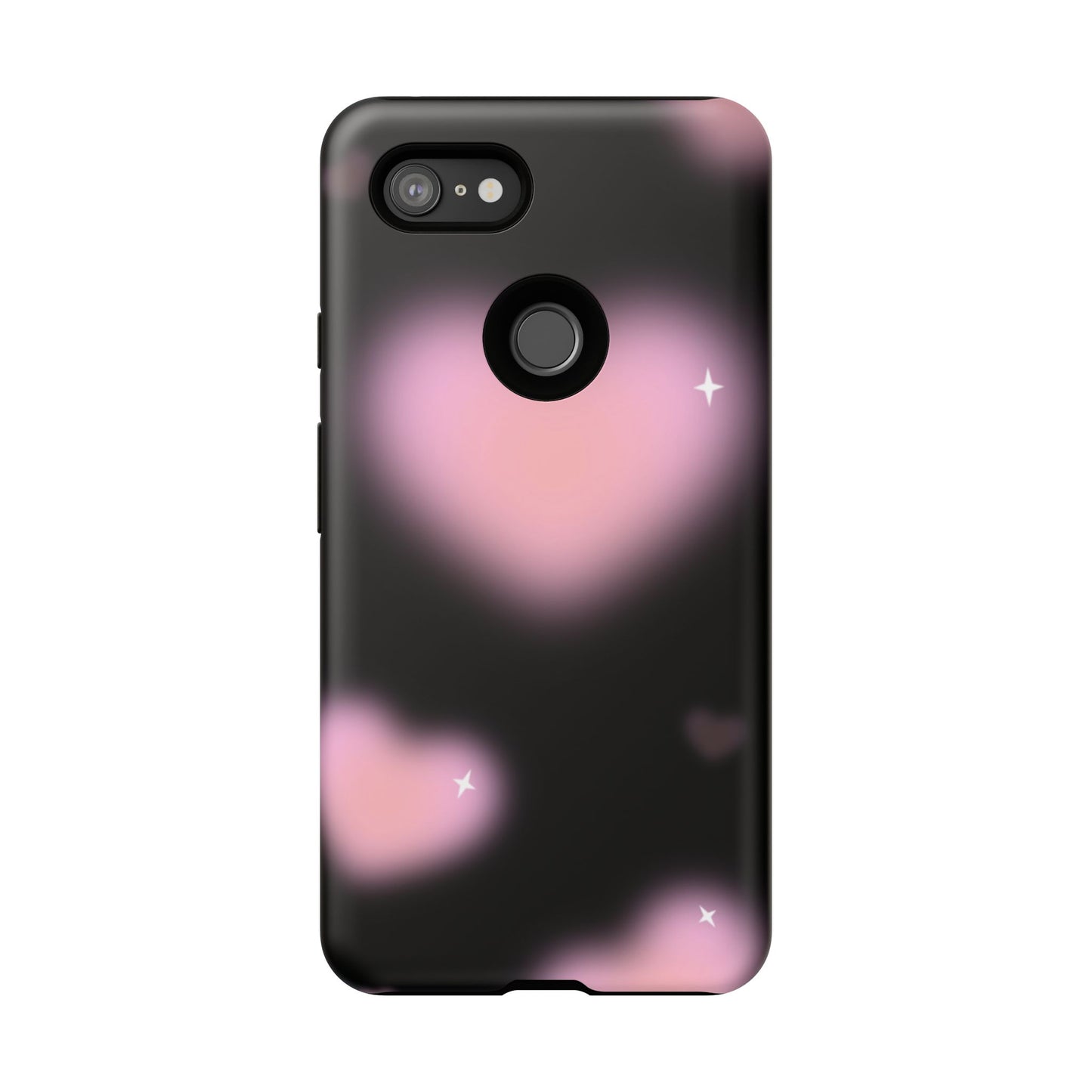Black and Pink Blurry Heart Phone Case