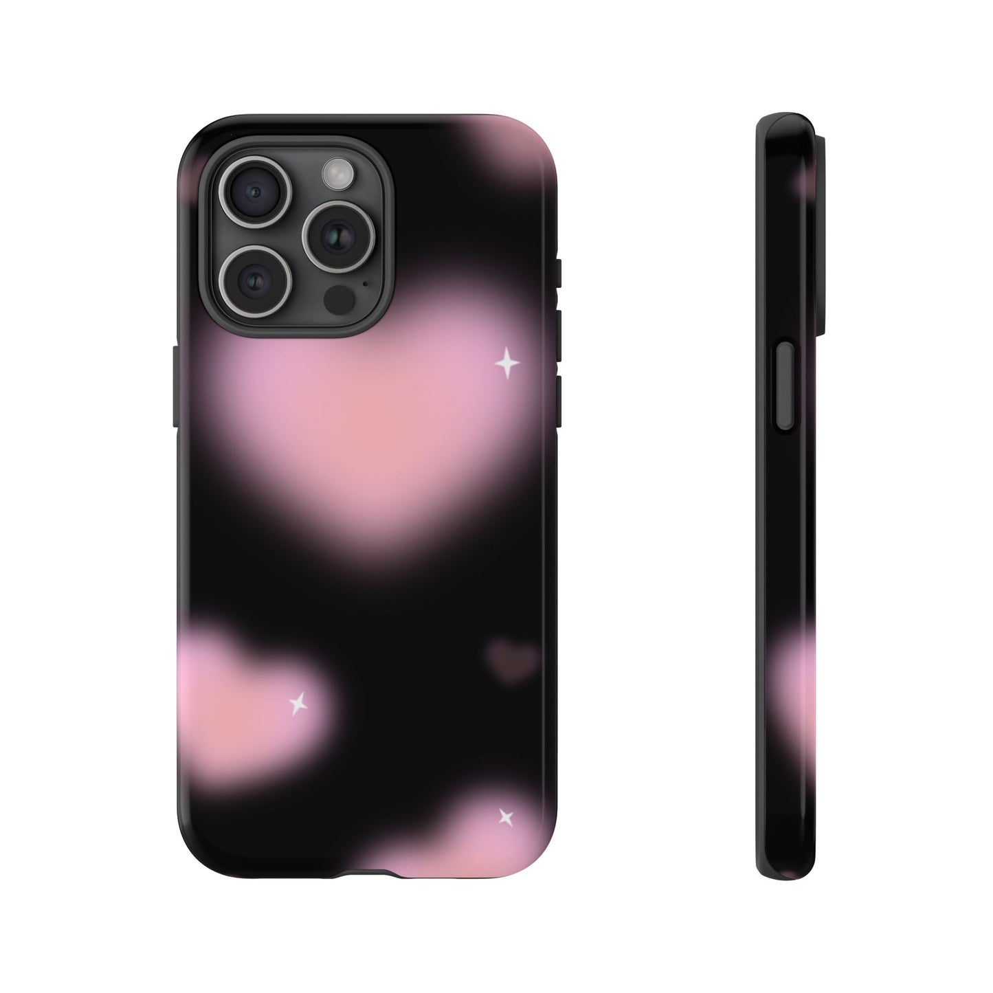 Black and Pink Blurry Heart Phone Case