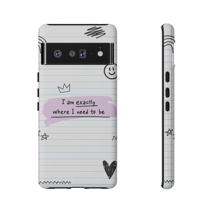Self Affirmation Doodle Paper Phone Case