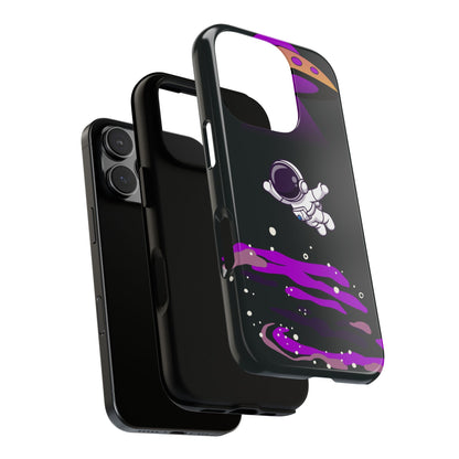 Black and Purple Minimalist Modern Space Phone Case