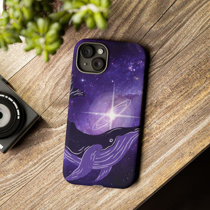 Purple Whale in Outer Space Phone Case