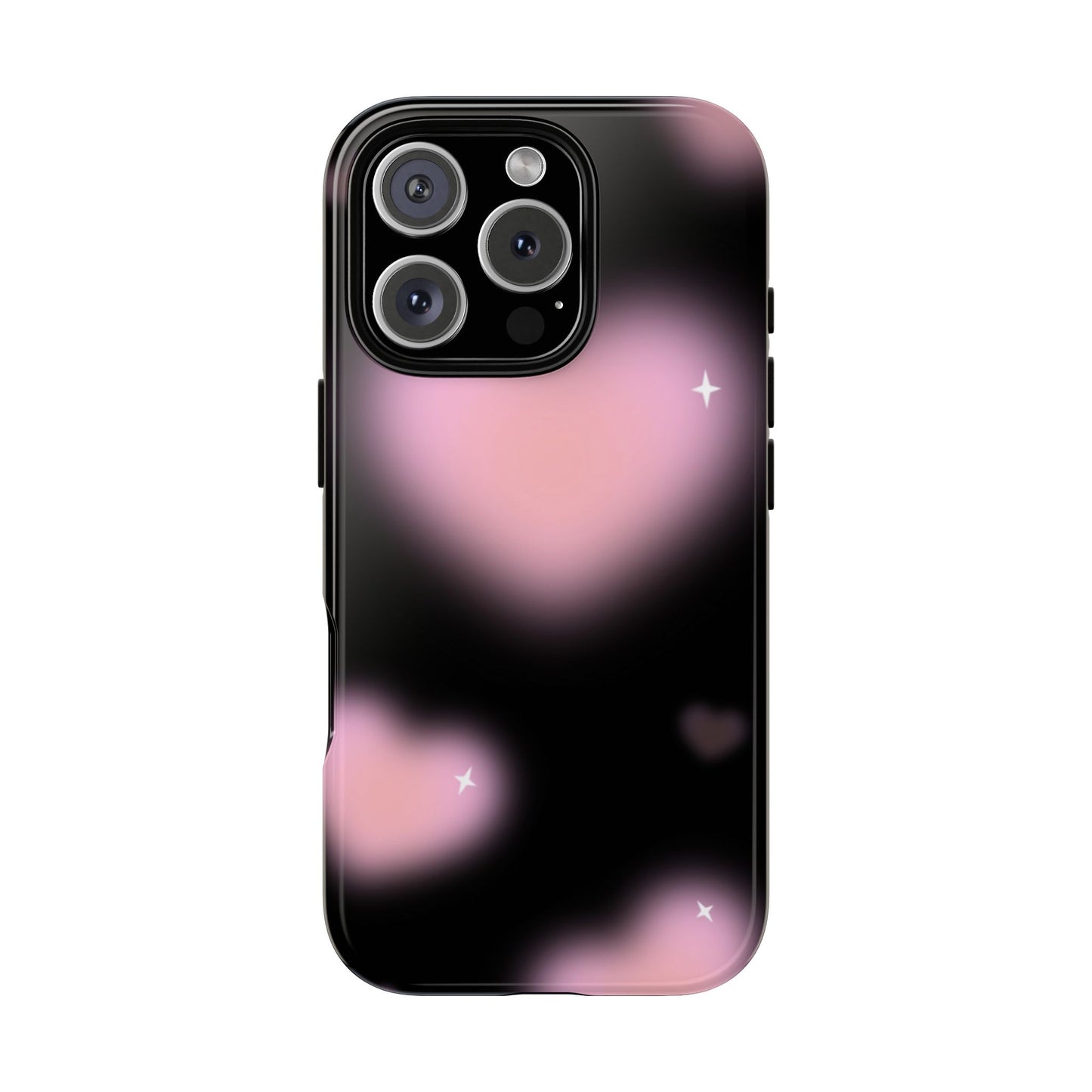 Black and Pink Blurry Heart Phone Case