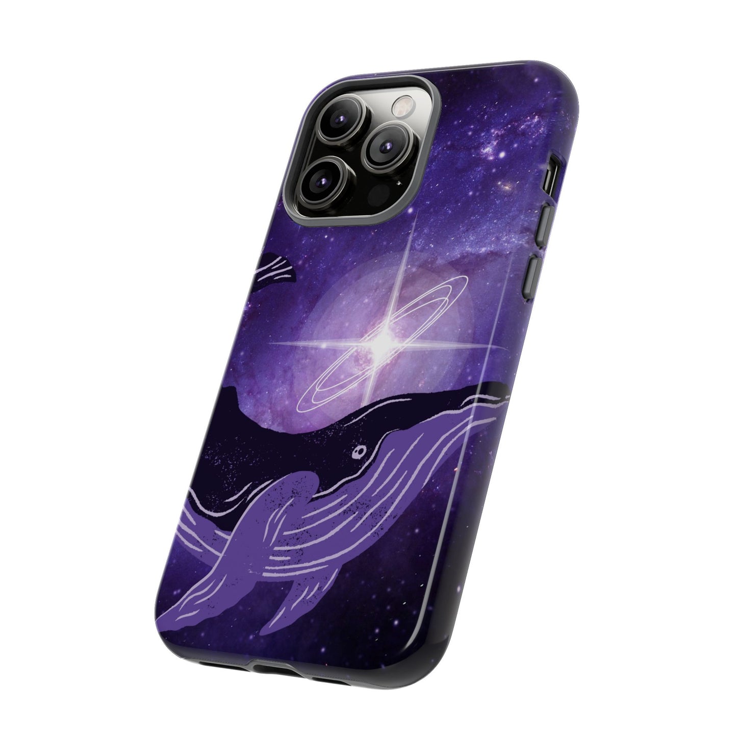 Purple Whale in Outer Space Phone Case