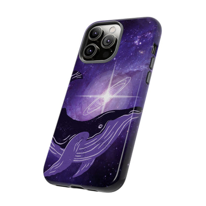 Purple Whale in Outer Space Phone Case