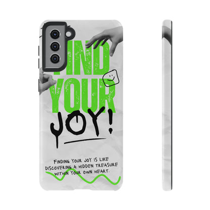 White Green Grunge Find Your Joy Phone Case