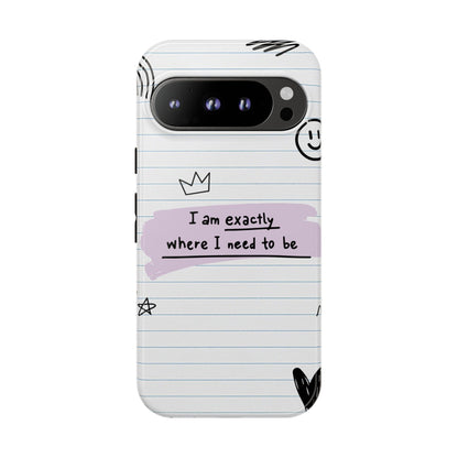 Self Affirmation Doodle Paper Phone Case