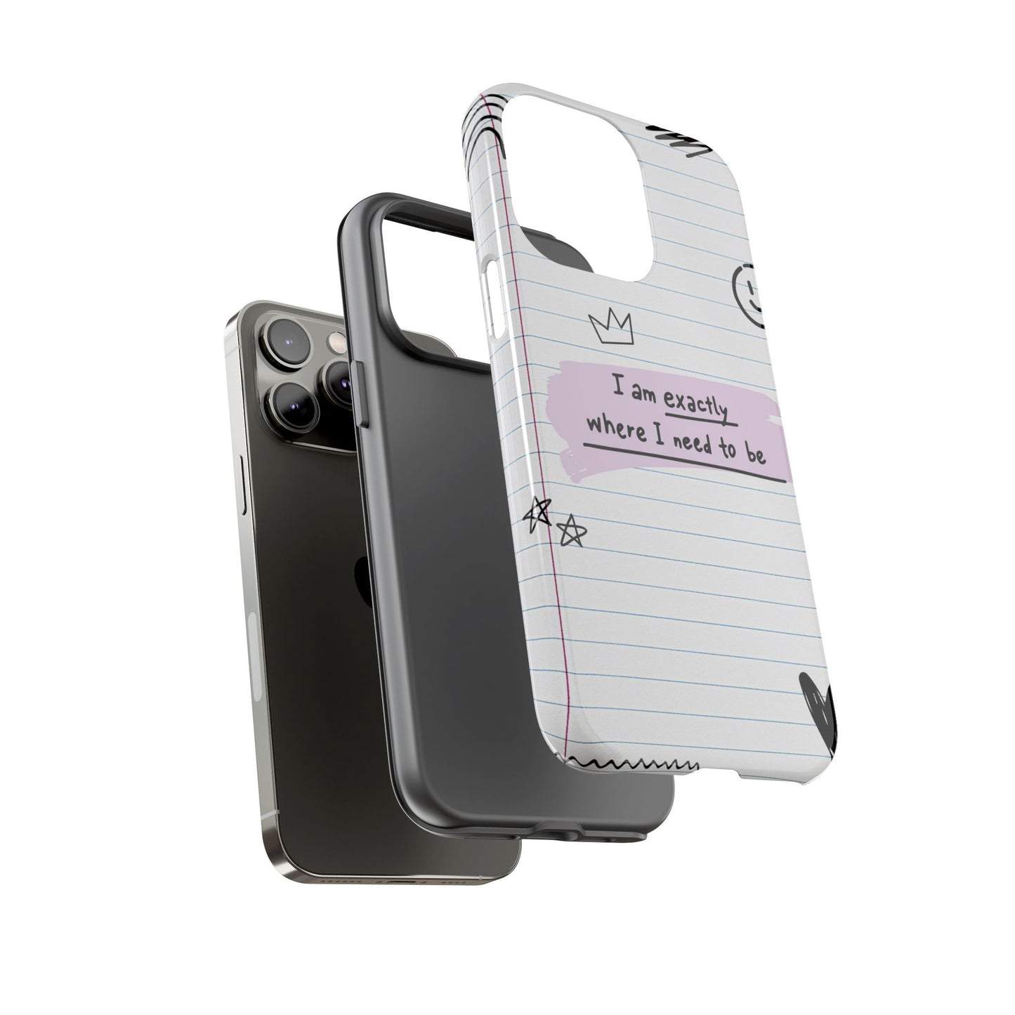 Self Affirmation Doodle Paper Phone Case