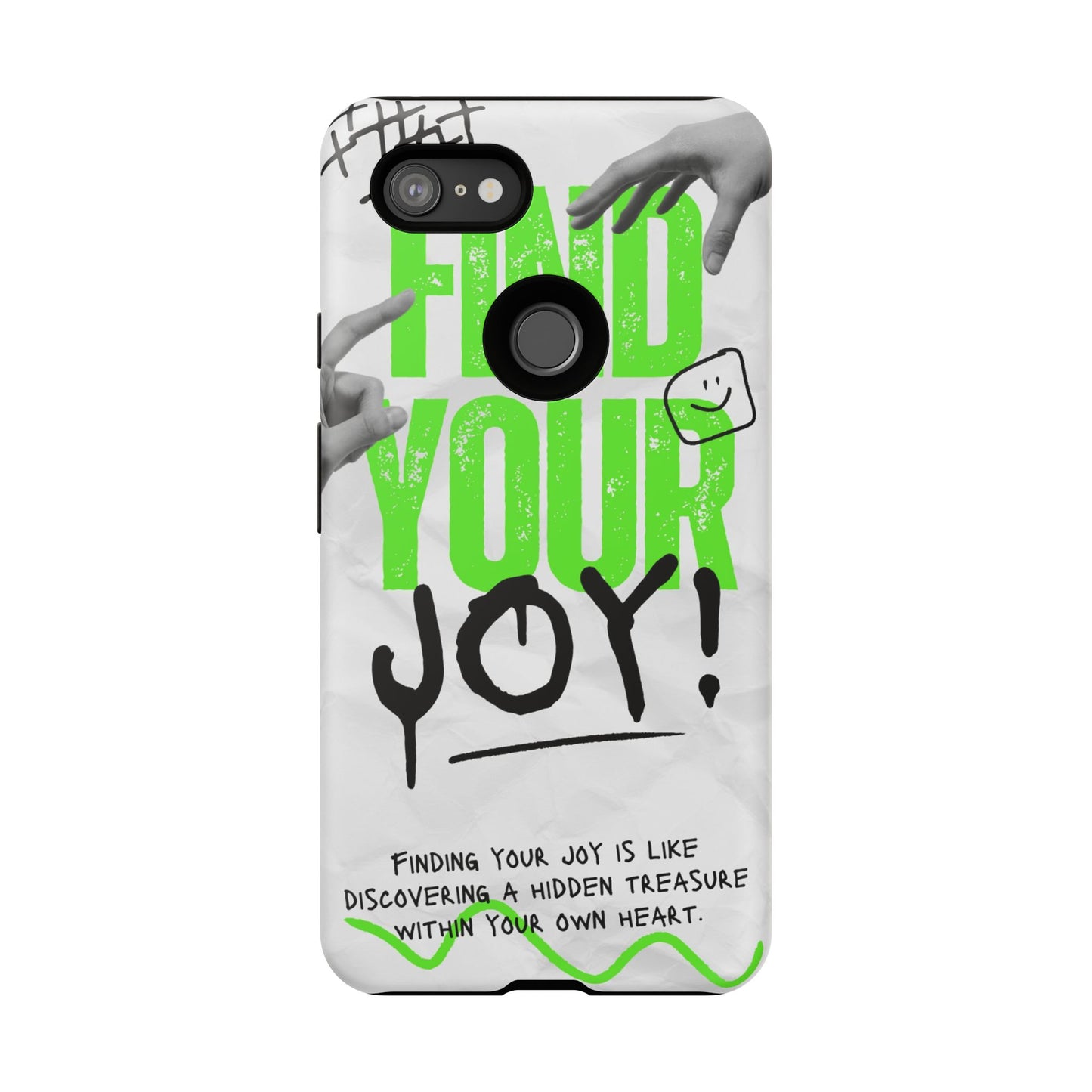 White Green Grunge Find Your Joy Phone Case