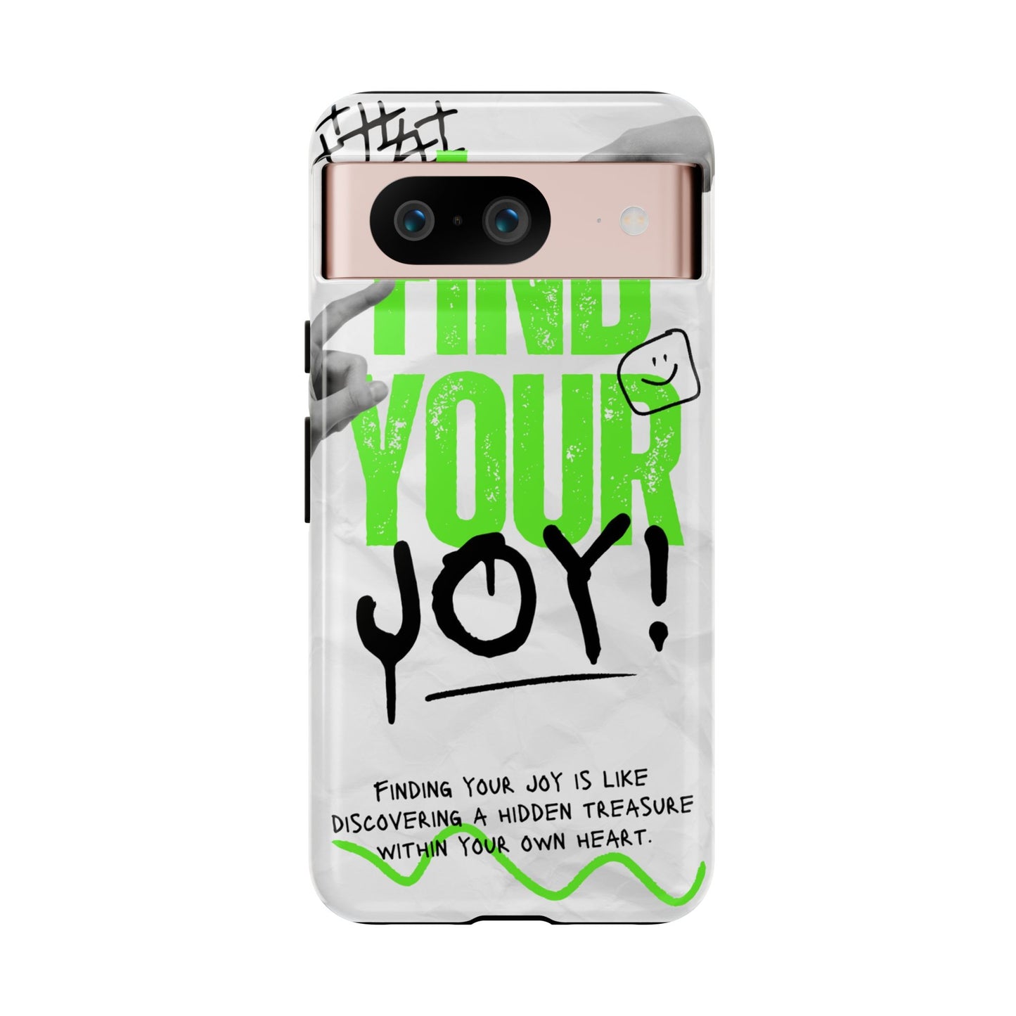 White Green Grunge Find Your Joy Phone Case