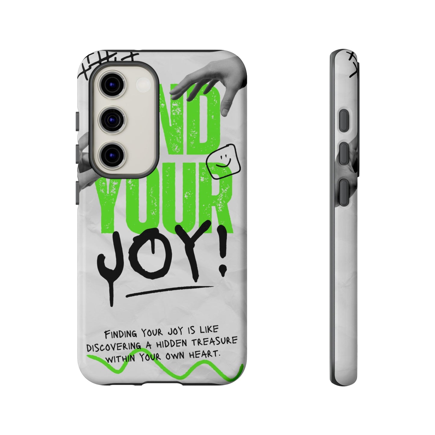 White Green Grunge Find Your Joy Phone Case