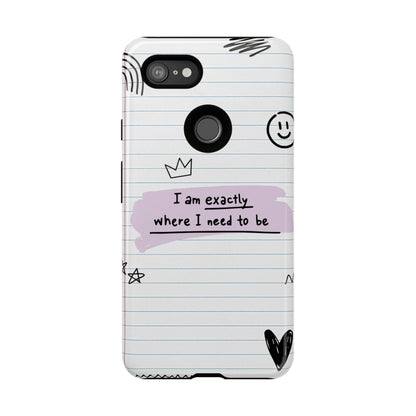 Self Affirmation Doodle Paper Phone Case