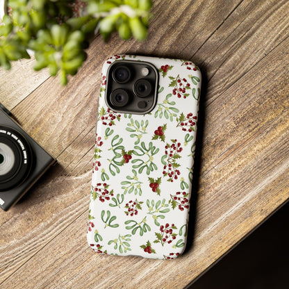 Red Green Watercolor Chriatmas Phone Case