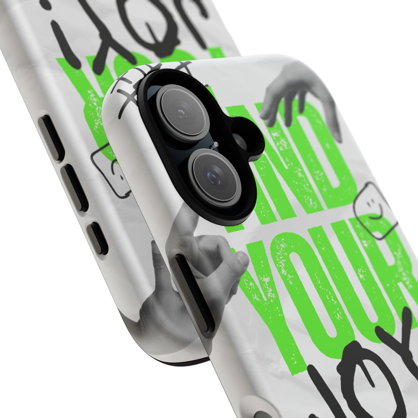 White Green Grunge Find Your Joy Phone Case