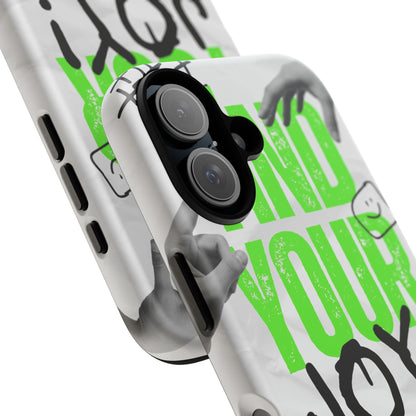 White Green Grunge Find Your Joy Phone Case