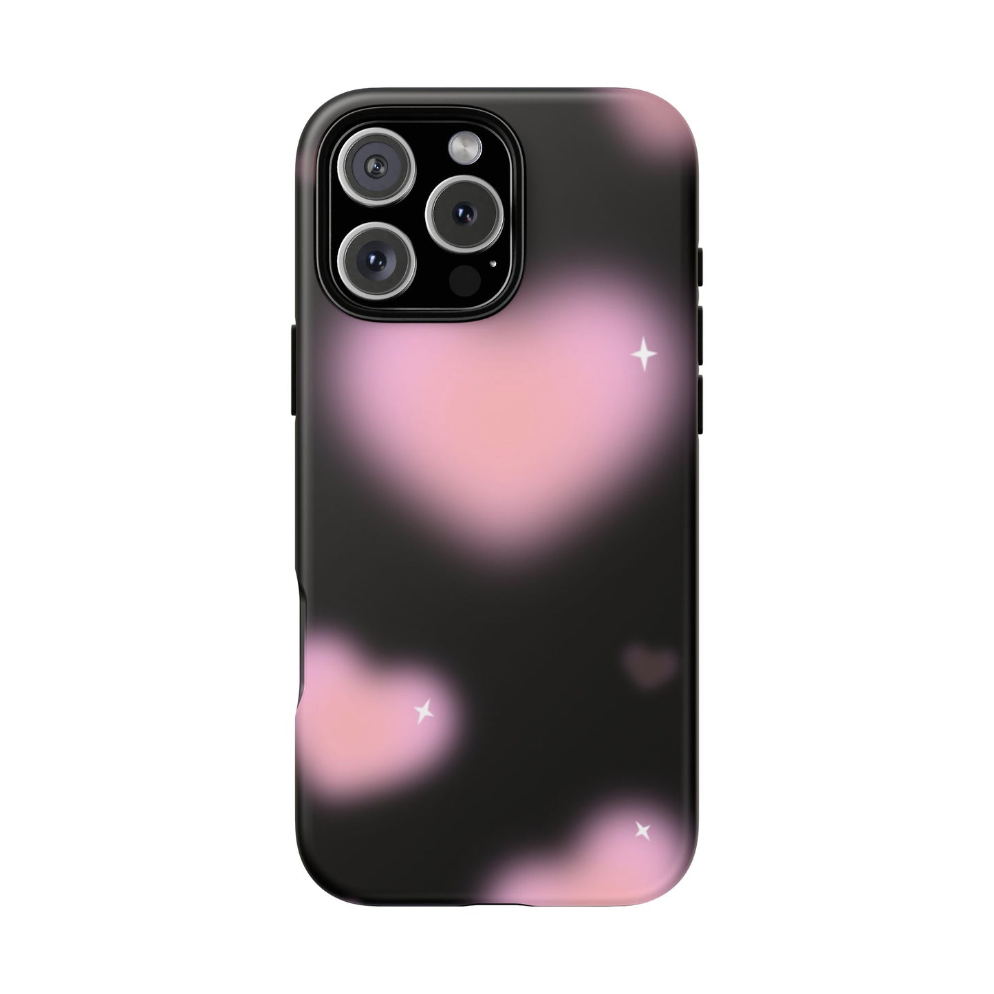 Black and Pink Blurry Heart Phone Case