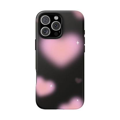 Black and Pink Blurry Heart Phone Case