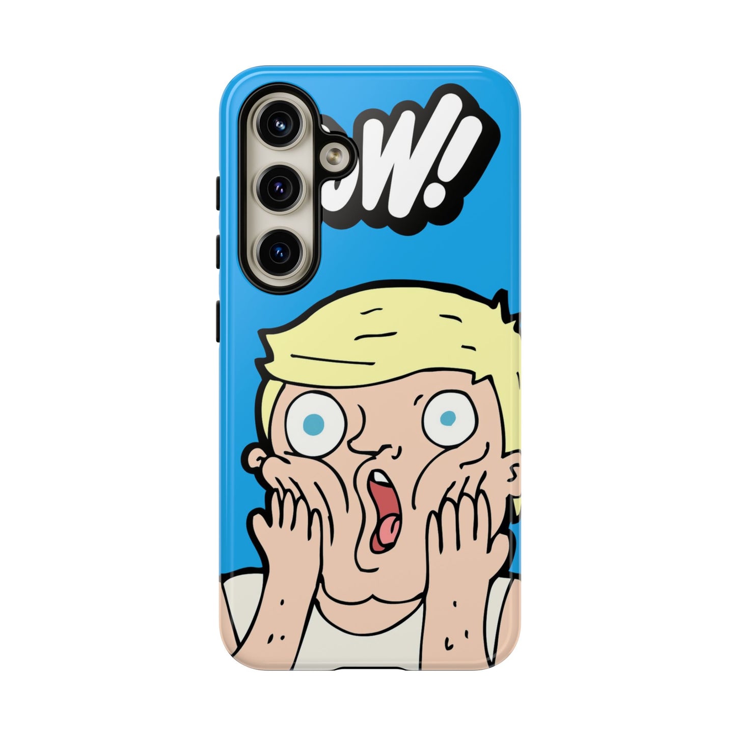 Blue Illustrated Shocked Man Phone Case