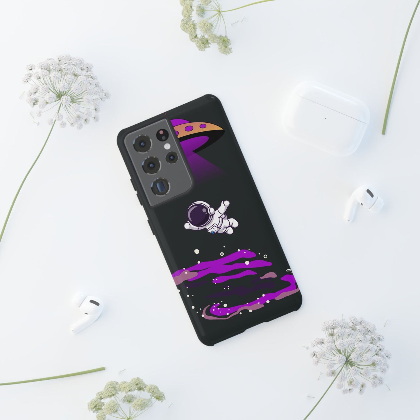 Black and Purple Minimalist Modern Space Phone Case