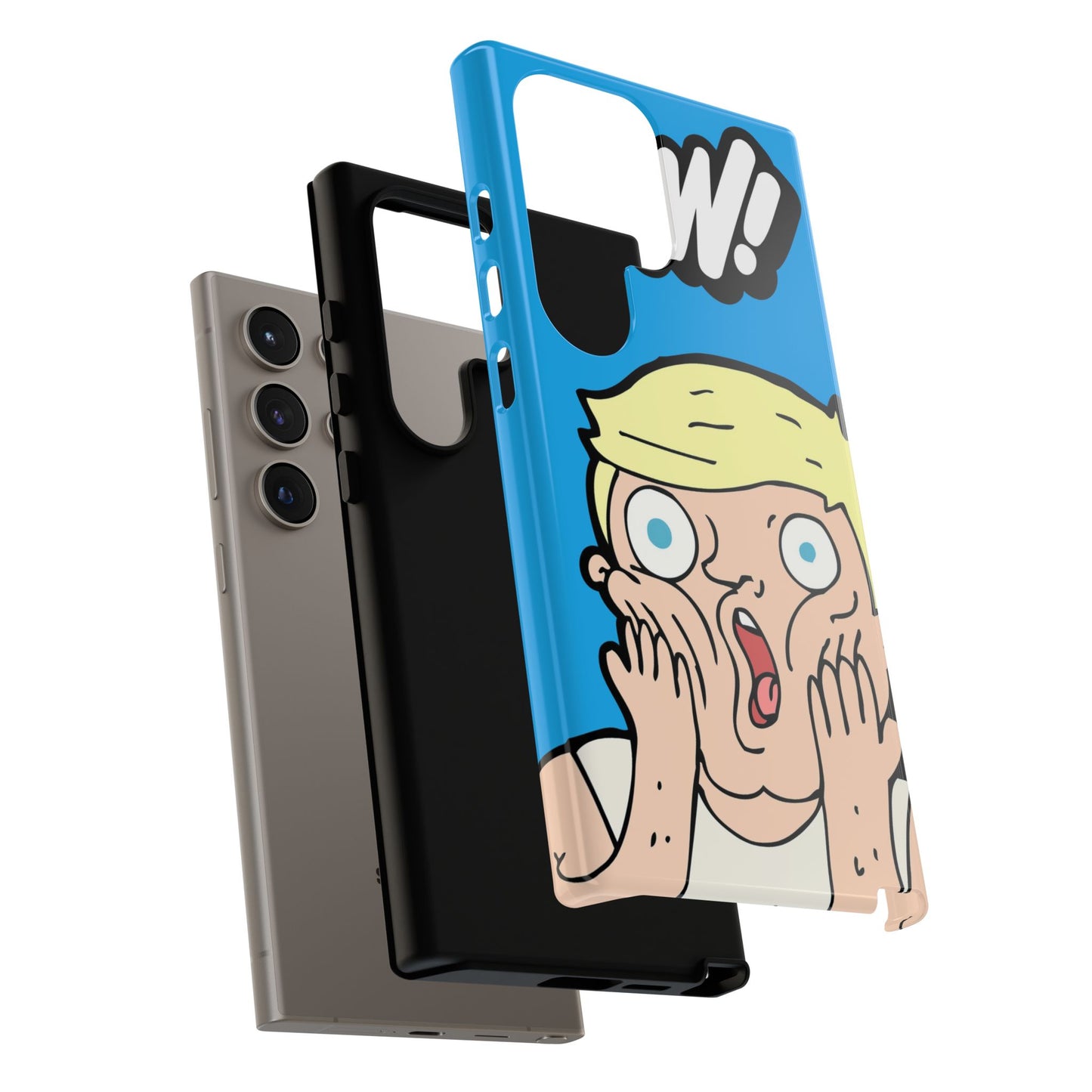 Blue Illustrated Shocked Man Phone Case