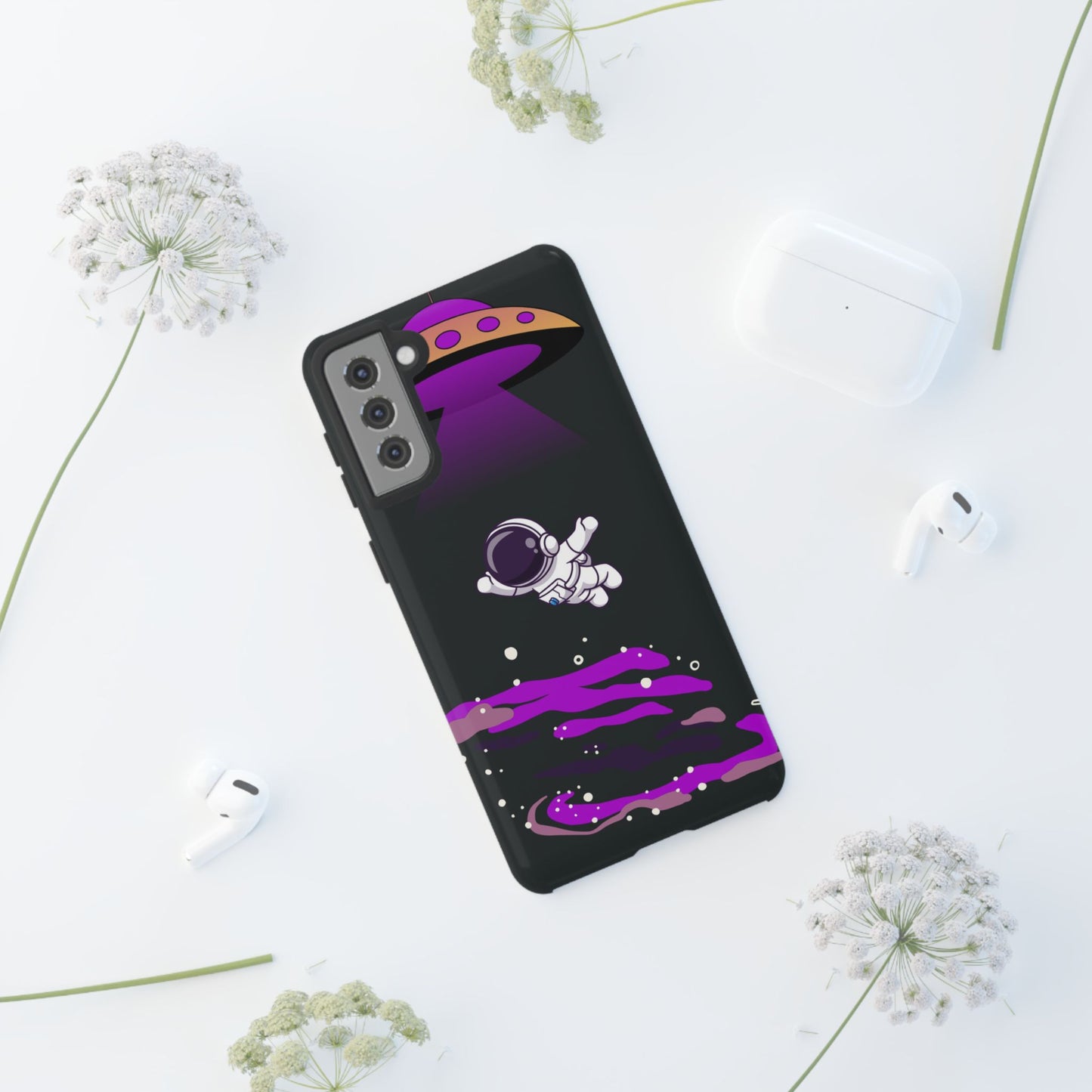 Black and Purple Minimalist Modern Space Phone Case