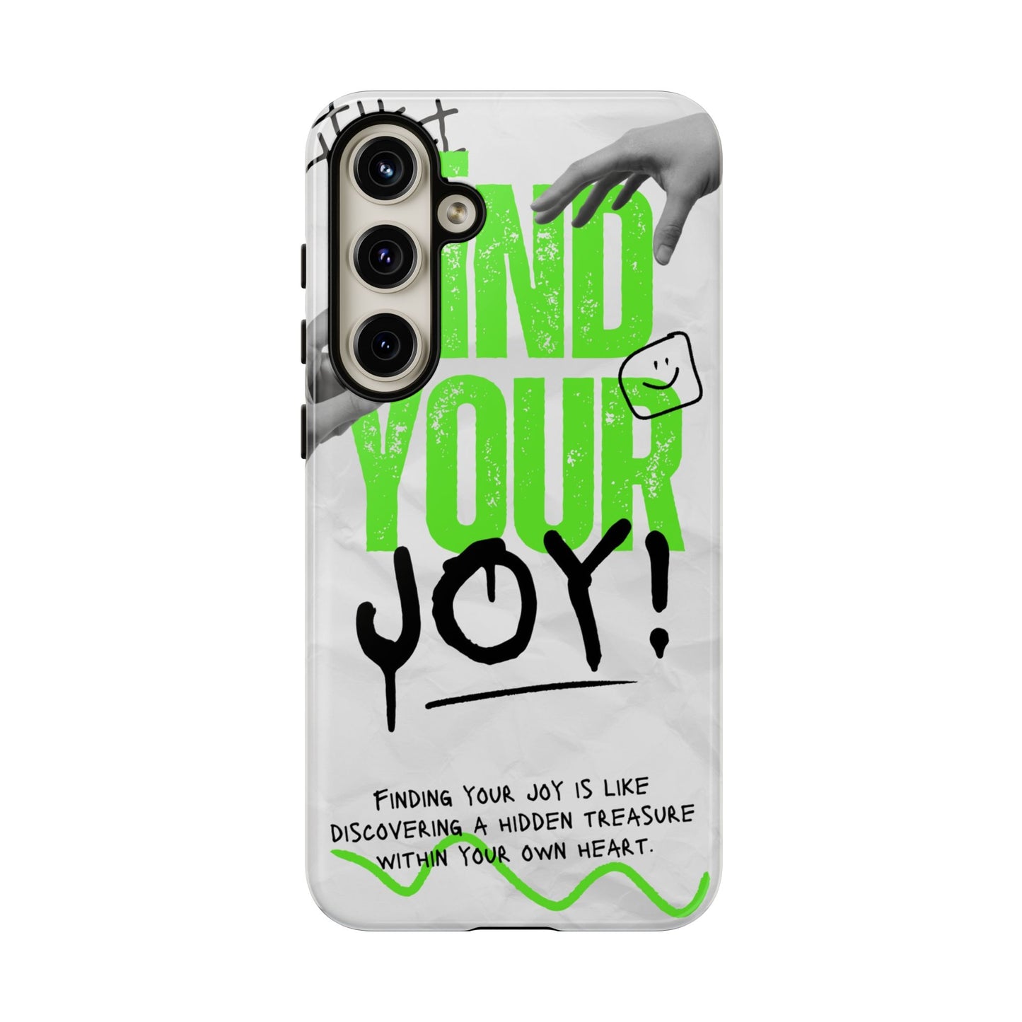White Green Grunge Find Your Joy Phone Case