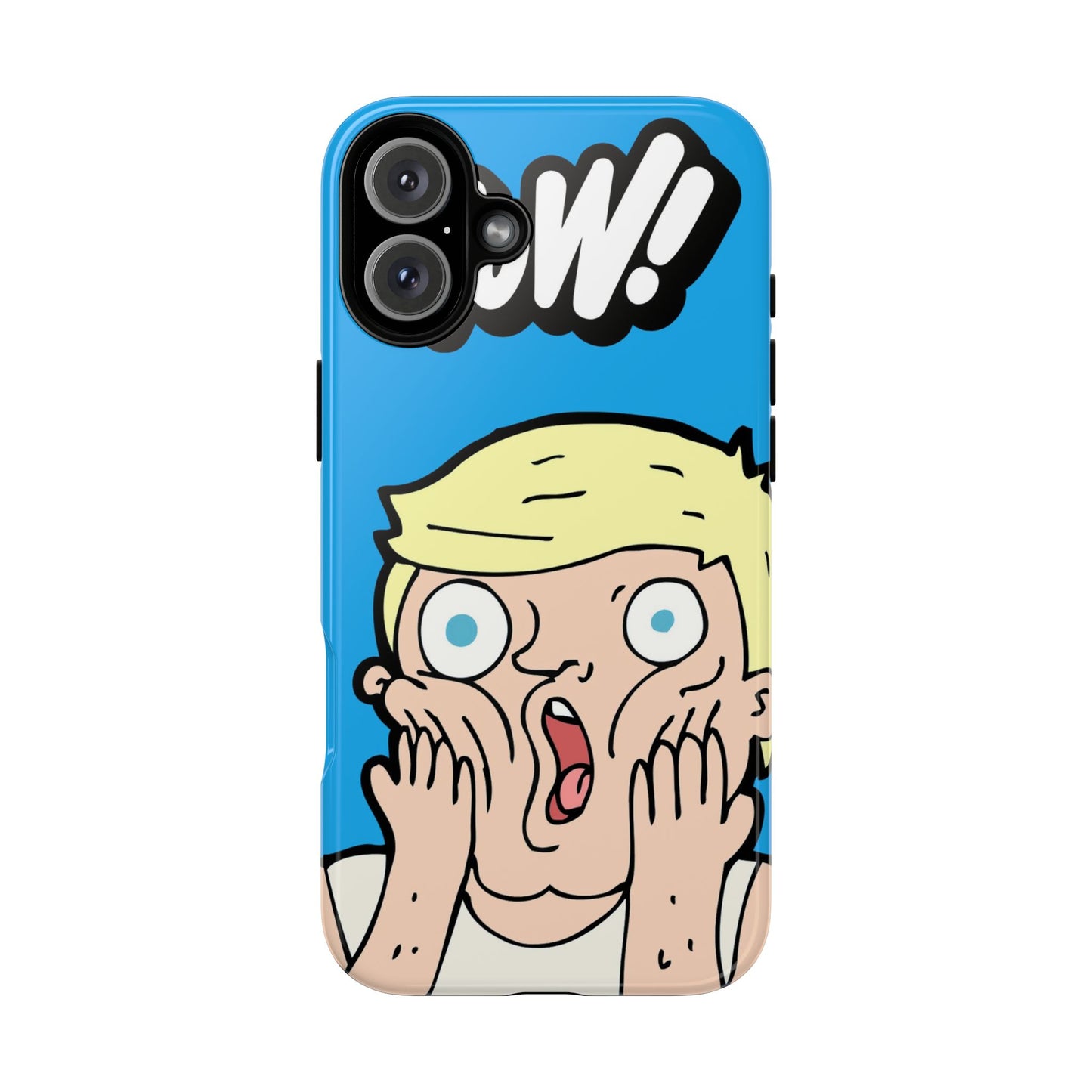 Blue Illustrated Shocked Man Phone Case