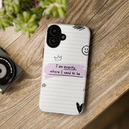 Self Affirmation Doodle Paper Phone Case